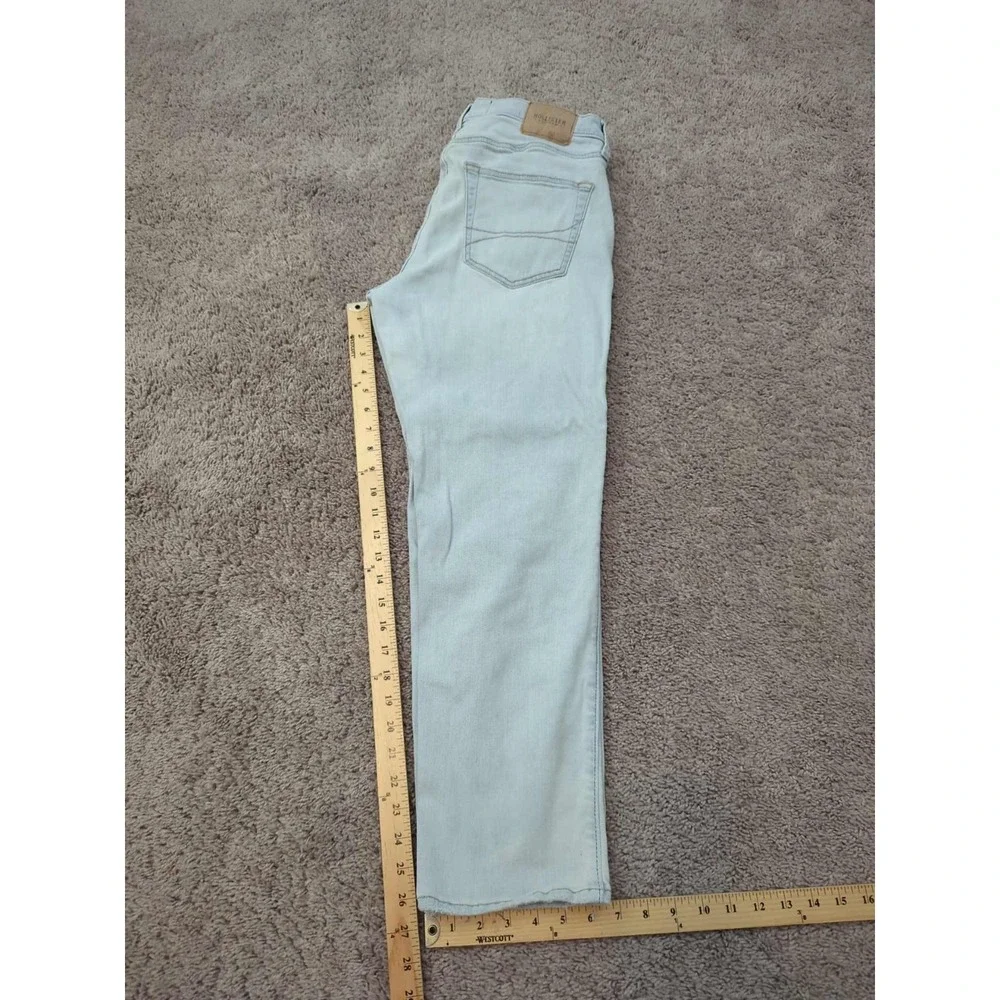 Hollister Jeans Mens 32 Light Wash Distressed Straight Slim Stretch‎ 90s